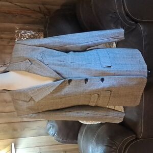 Halston Wool Houndstooth Brazier Women’s Size 12 Preppy Business Office Chic